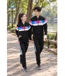 Bộ nỉ thể thao nam MDB-274-08-01 Đen phối trắng