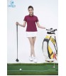 Áo thể thao nữ AC-3676 đỏ đô phối xanh lá