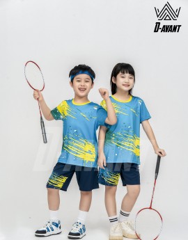 Bộ thể thao trẻ em TCB-1013 Xanh copan phối vàng