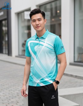 Áo thể thao nam MC-9172-19-01 Xanh ngọc phối trắng