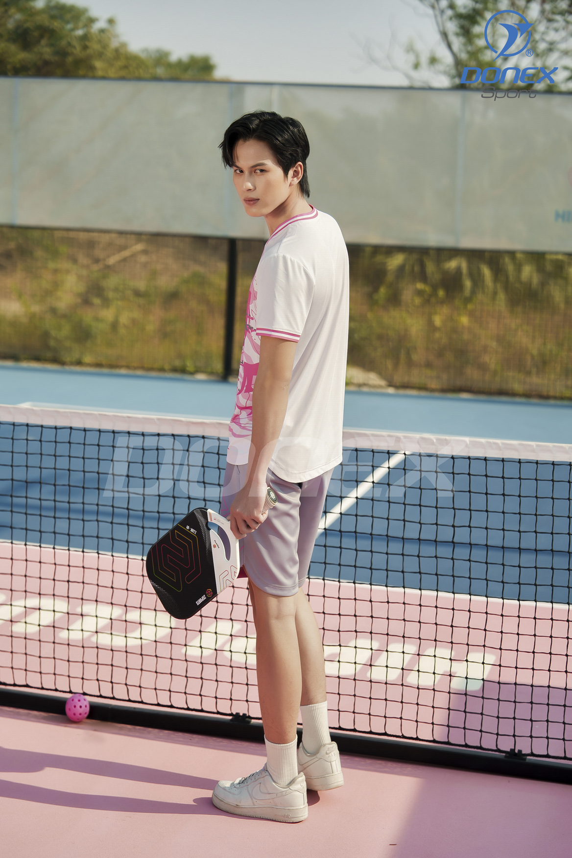 Set Pickleball Nam MCB-6142 Hồng phối trắng