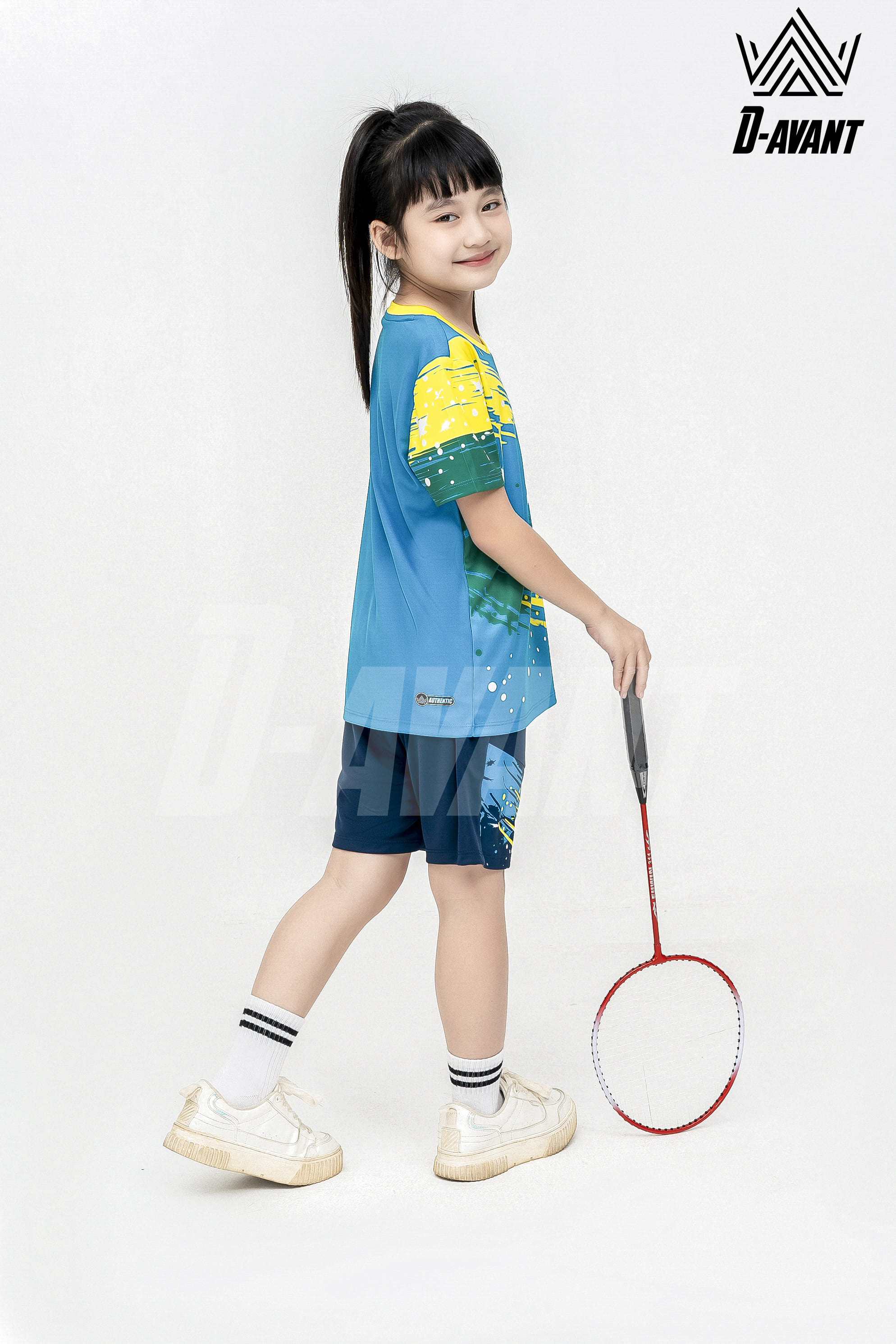 Bộ thể thao trẻ em TCB-1013 Xanh copan phối vàng