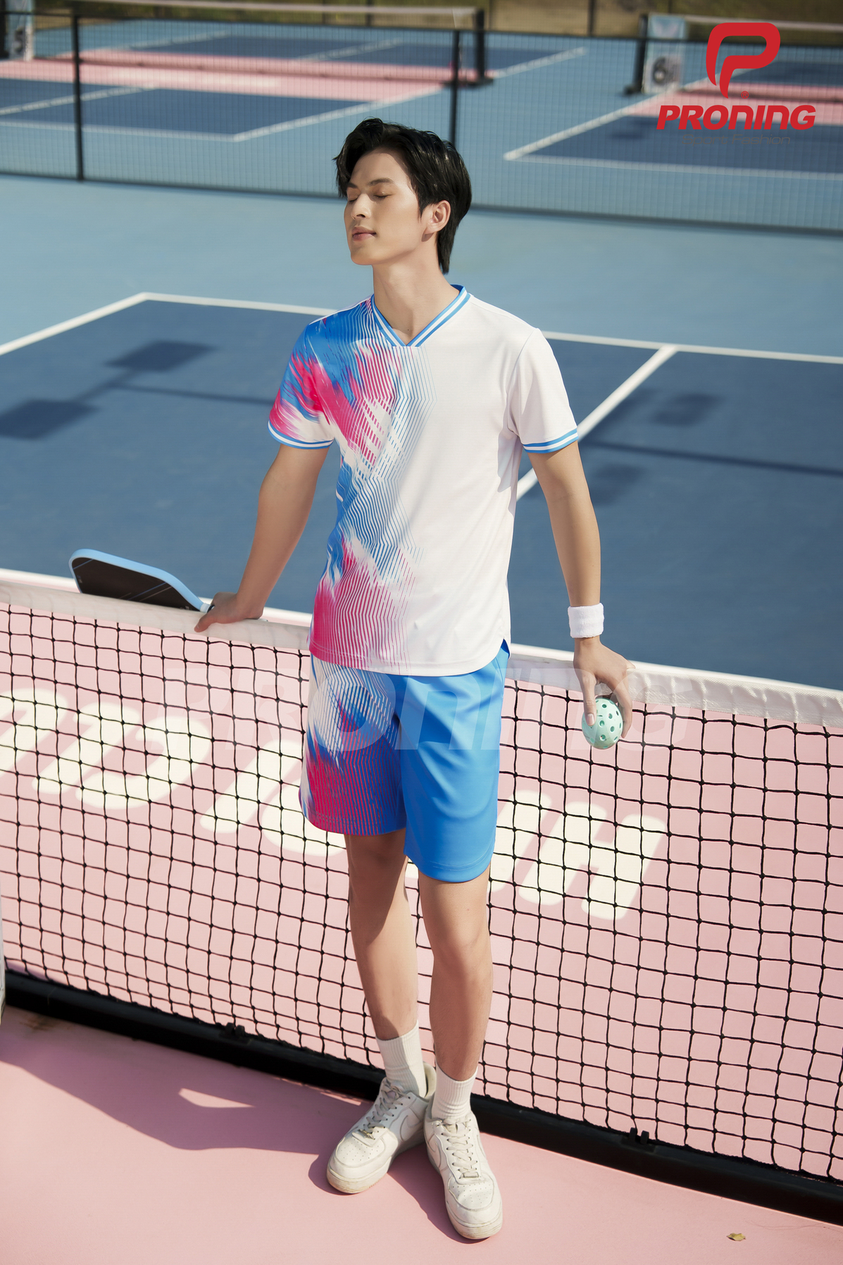 Áo Pickleball Nam MC-9119 Trắng phối hồng