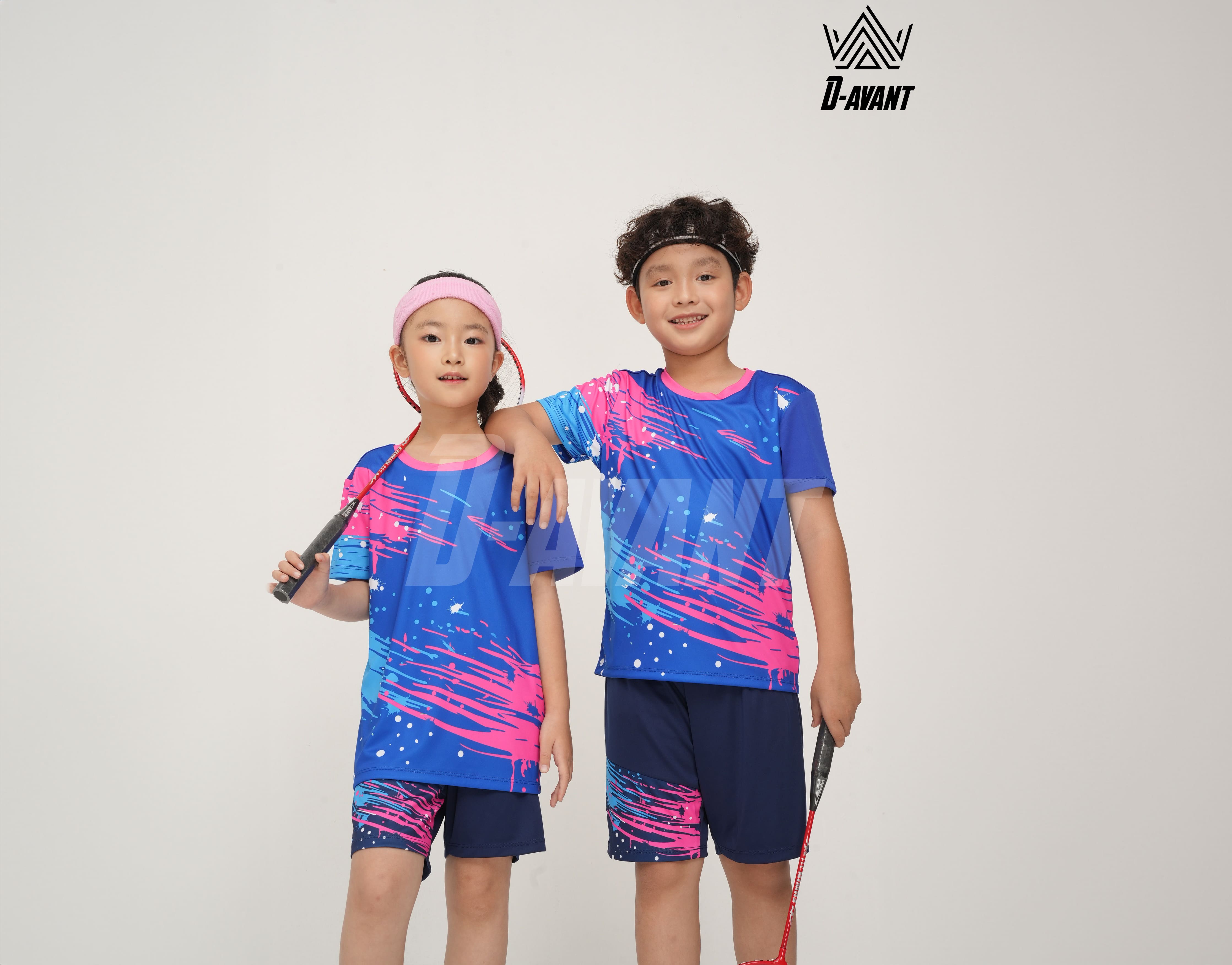 Bộ thể thao trẻ em TCB-1013 Xanh bích phối hồng