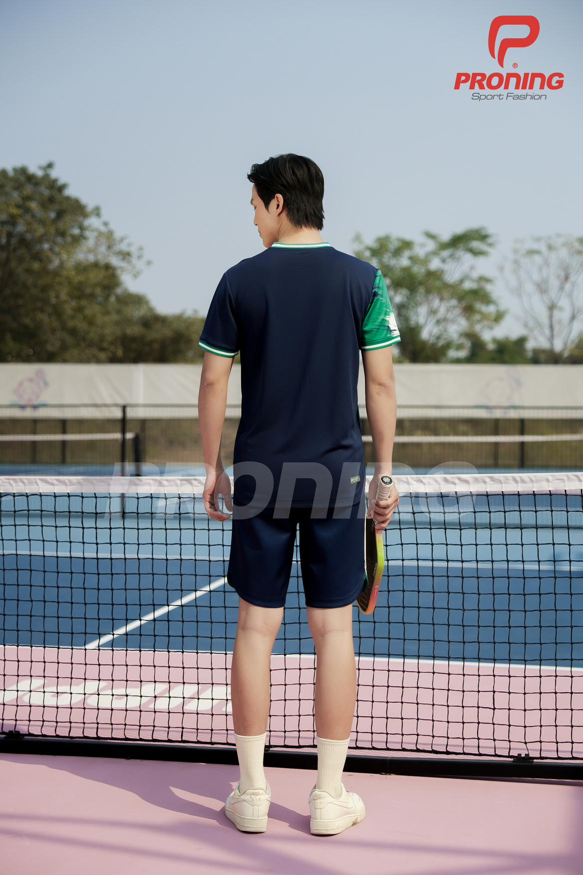 Set Pickleball Nam MCB-6119 Navy phối xanh lá