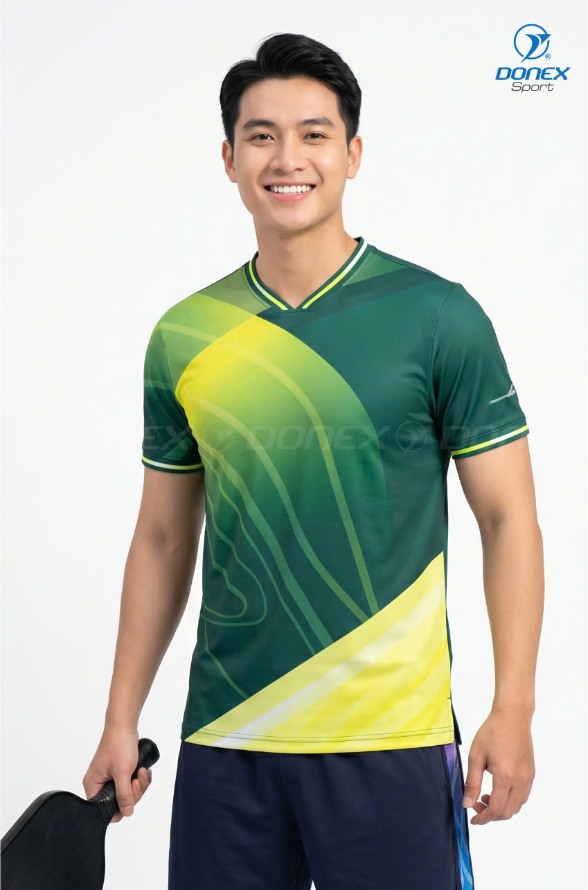 Áo thể thao nam MC-9164-31-01 Xanh lục bảo phối trắng