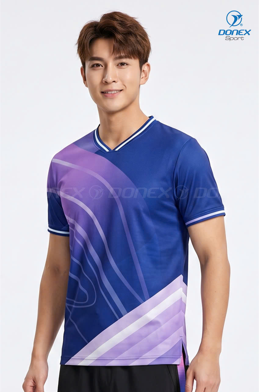 Áo thể thao nam MC-9164-09-01 Tím phối trắng