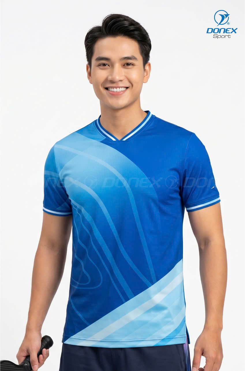 Áo thể thao nam MC-9164-04-01 Xanh bích phối trắng