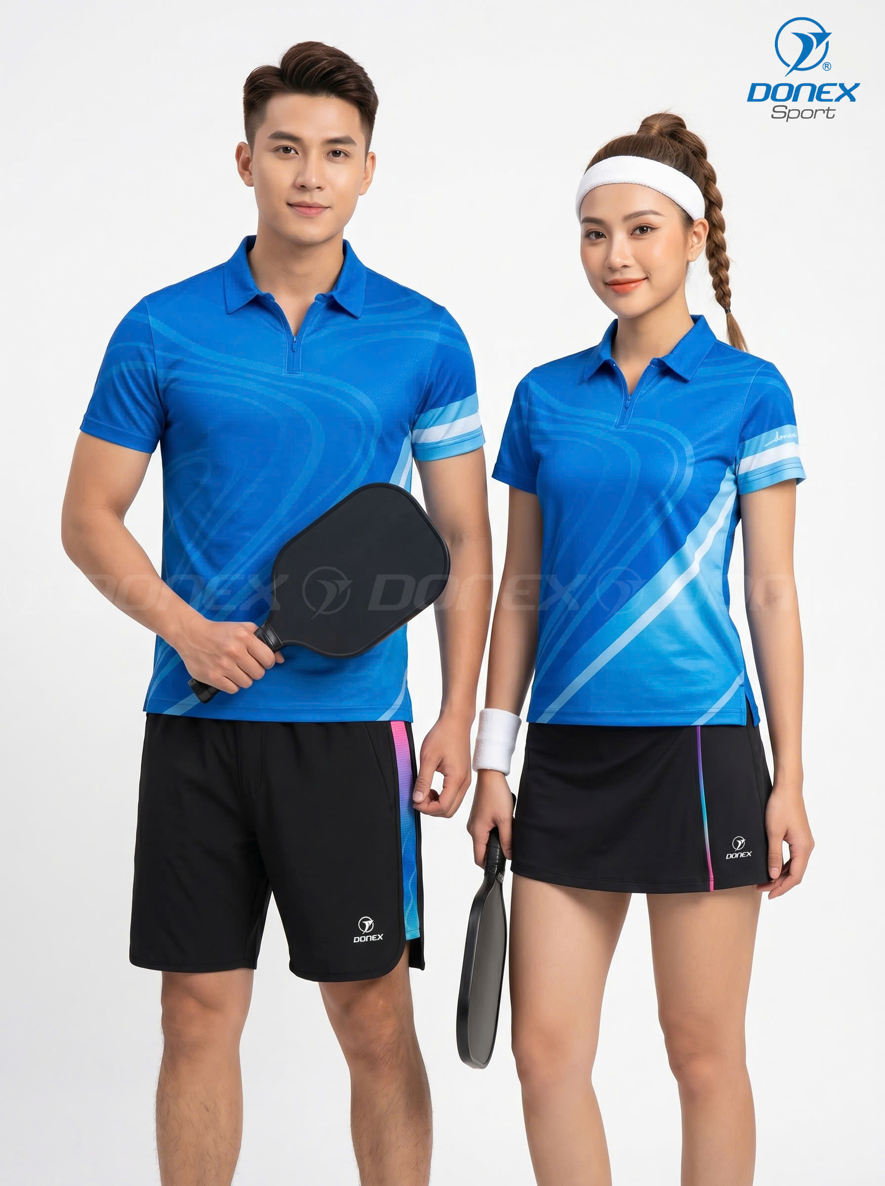 Áo thể thao nữ AC-3866-04-01 Xanh bích phối trắng