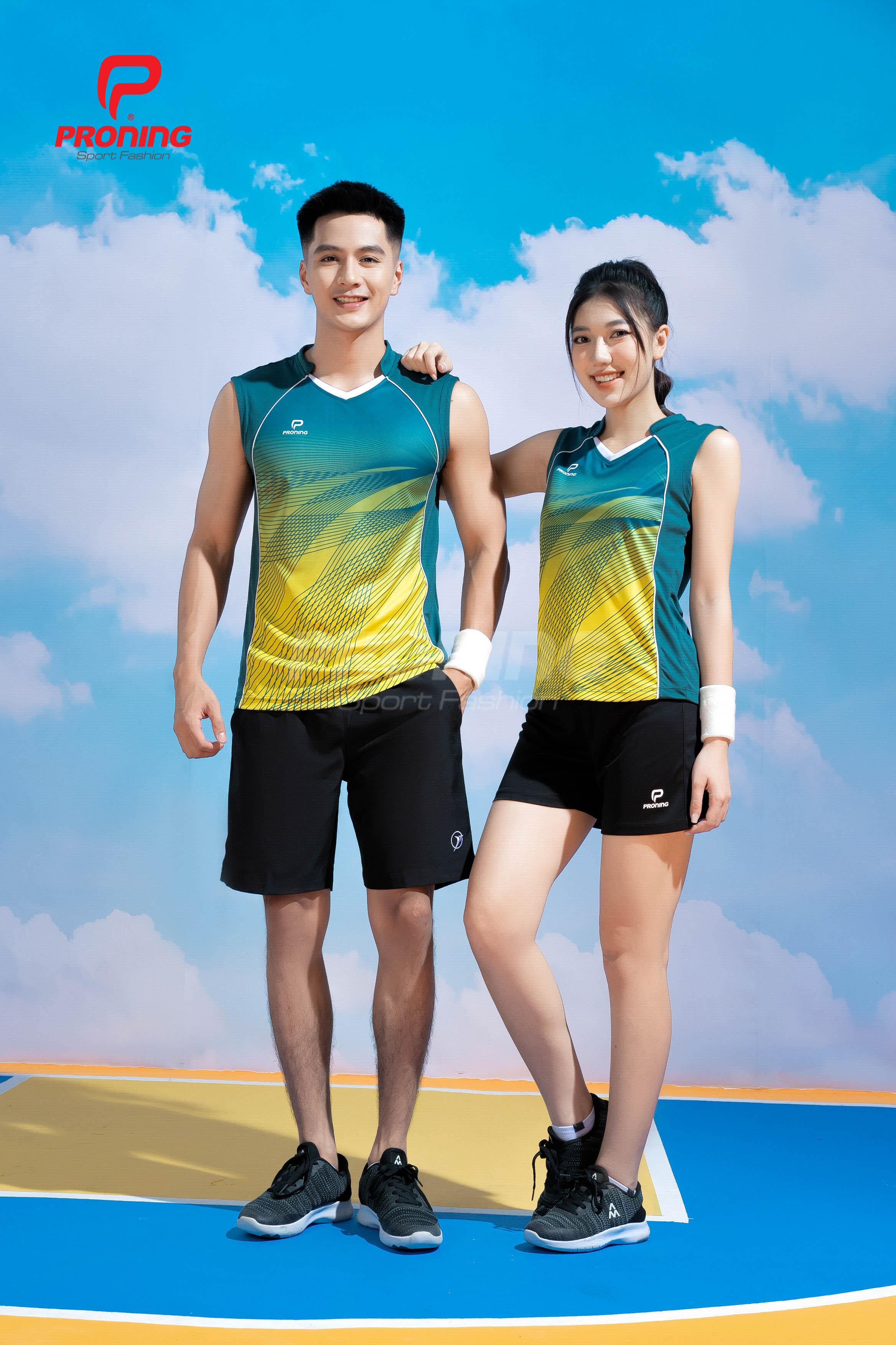 Bộ Thể Thao Nữ ACB-5159 Lục bảo phối vàng