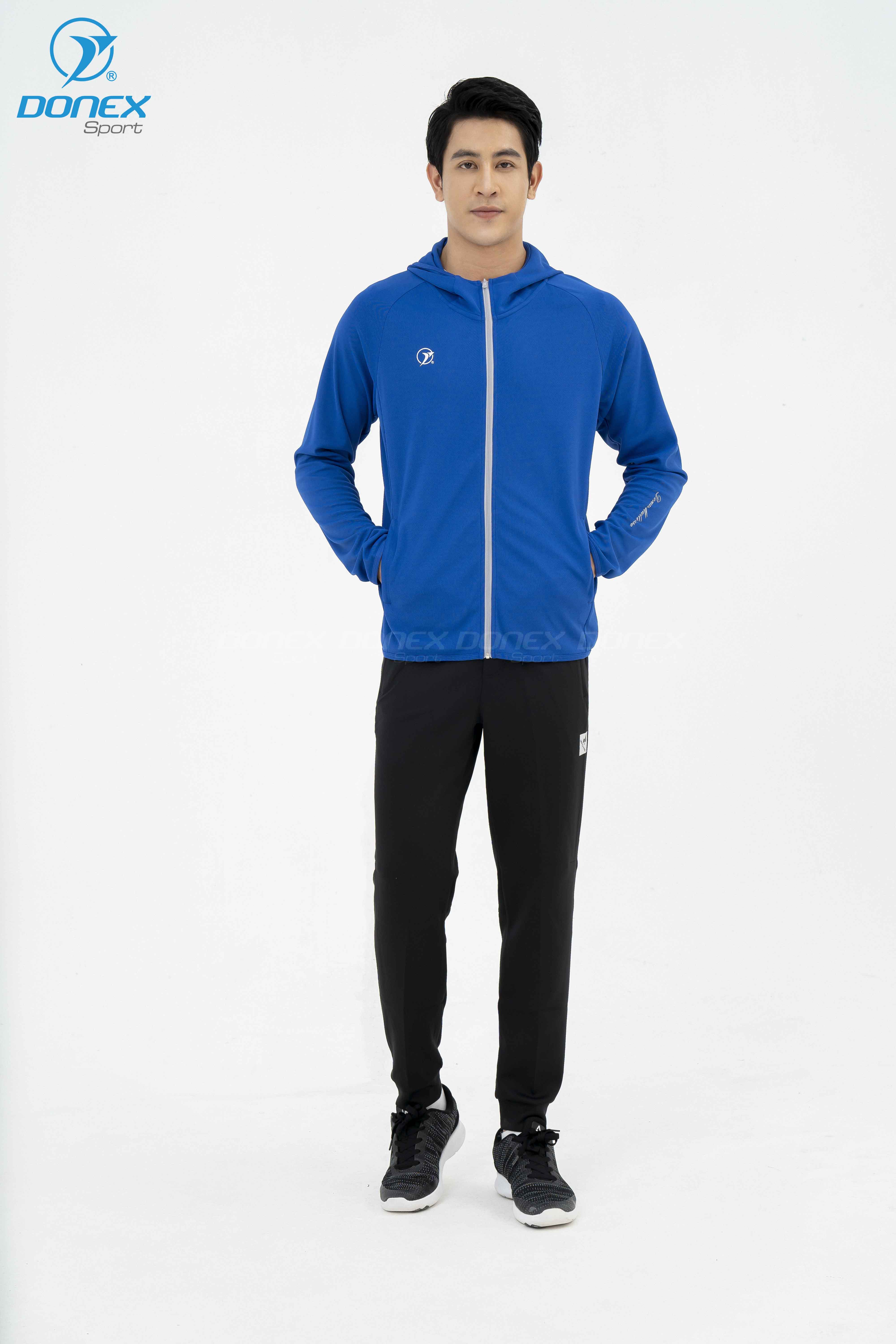 Áo khoác chống nắng nam MDE-252 xanh bích phối ghi