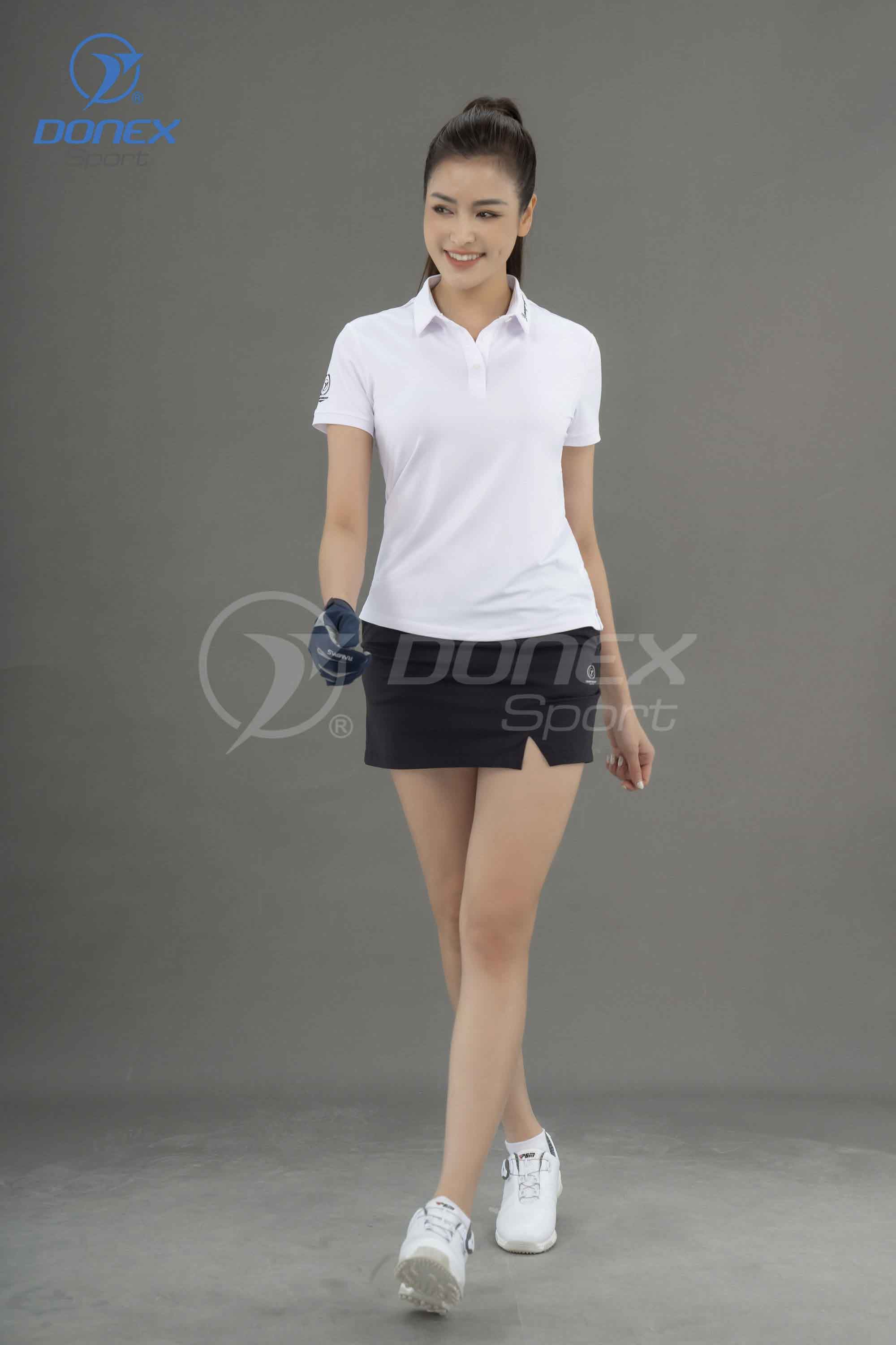 Áo thể thao nữ AC-3698 Trắng phối đen