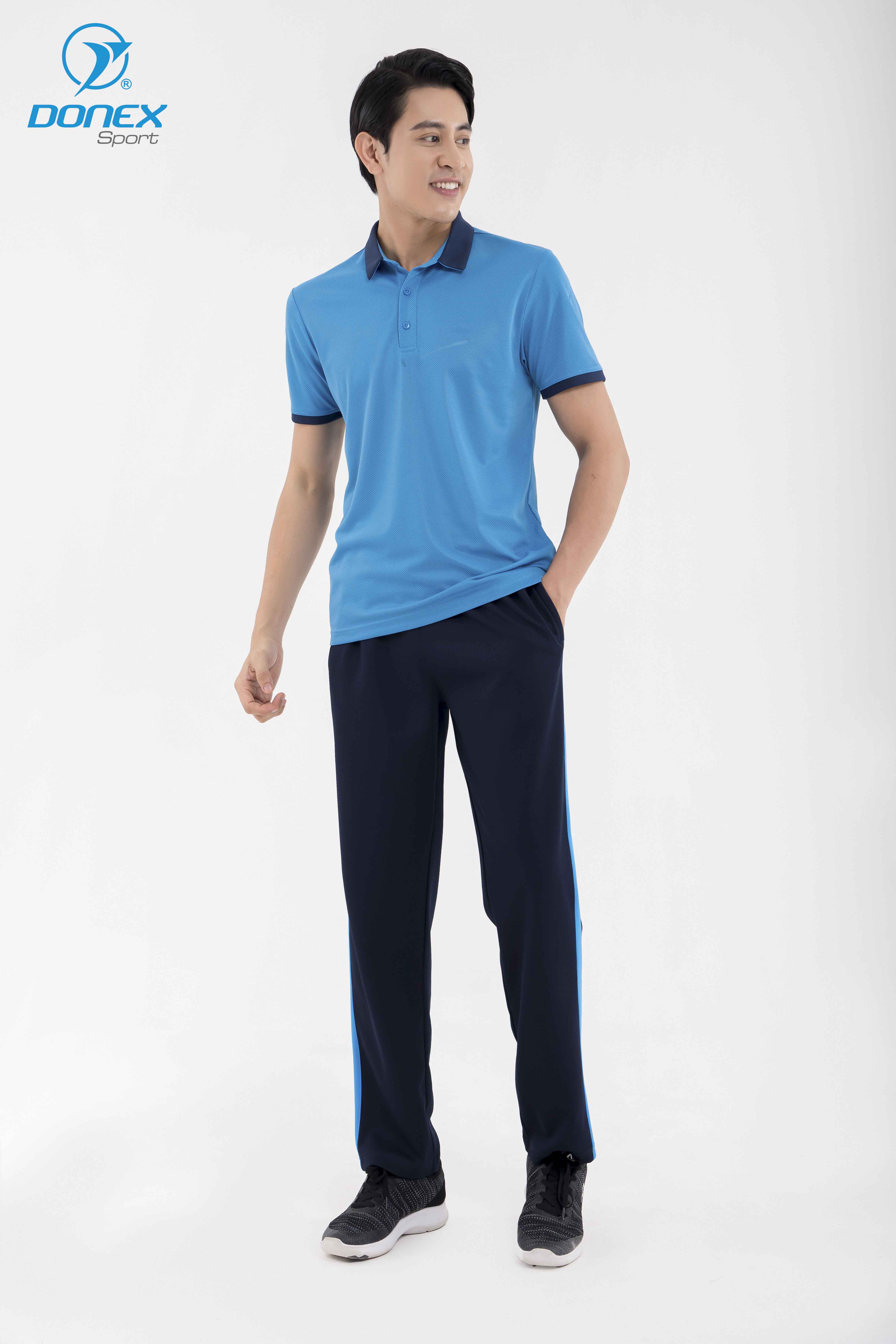 Quần Nỉ Thun Nam PRONING Unir MD-651 Navy Phối Xanh Copan