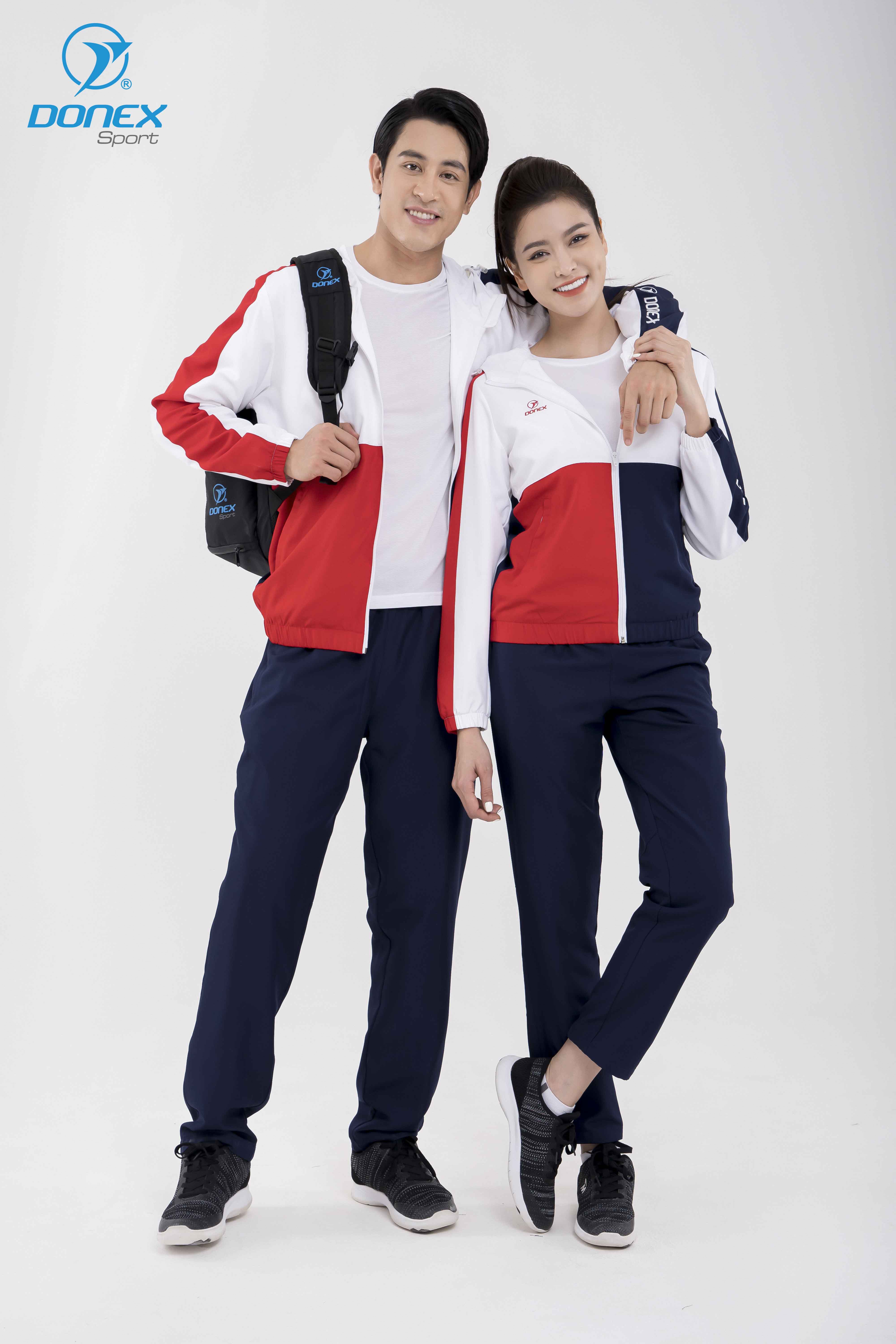 Quần Gió Thể Thao Nam DONEX Prillante MD-658 Navy Phối Trắng