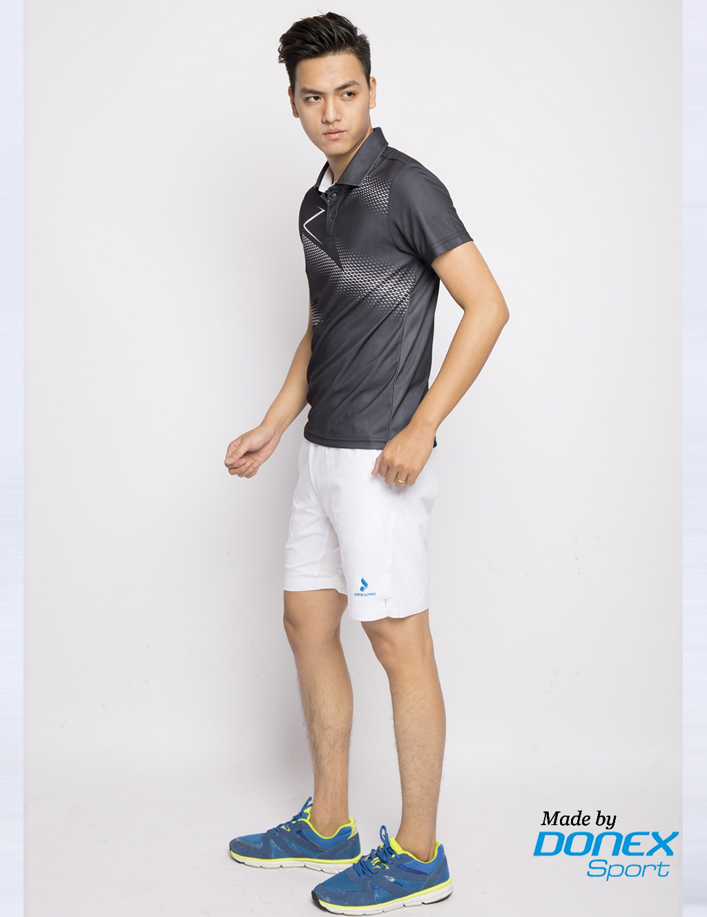 Áo thể thao nam MC-8962 - Đen phối trắng