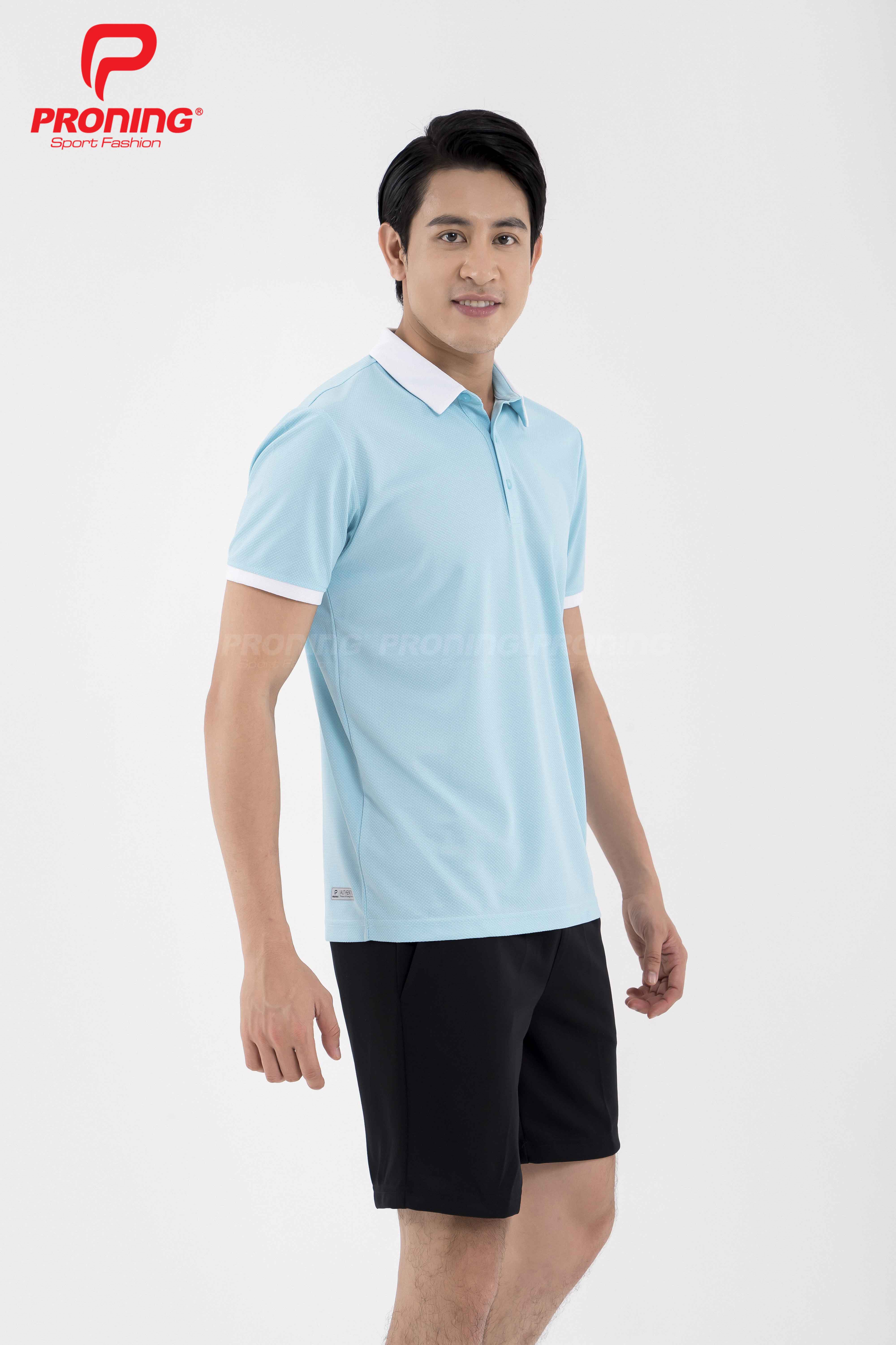 Áo thể thao nam MC-9095 Xanh ngọc phối trắng