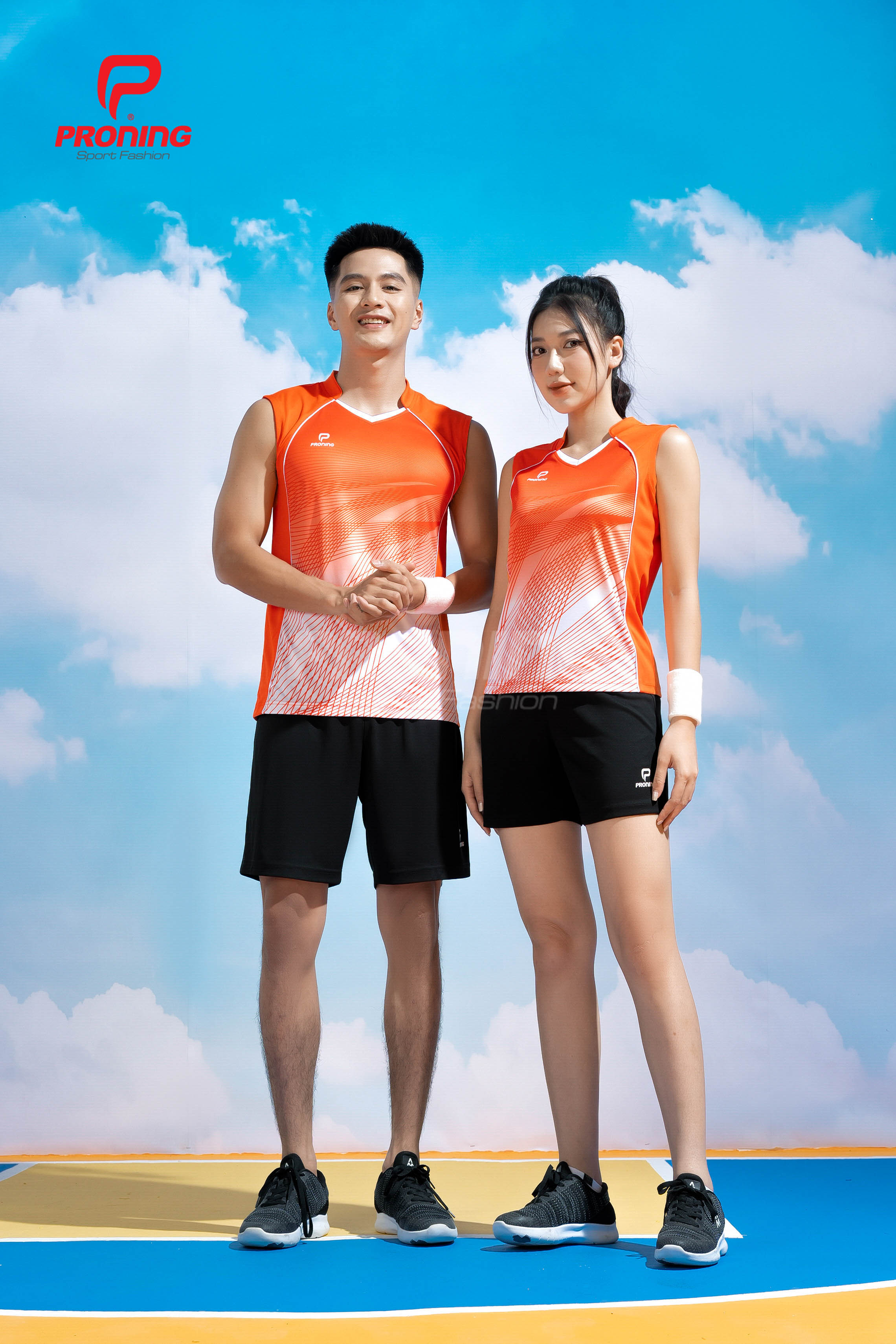 Bộ Thể Thao Nữ ACB-5159 Cam phối trắng