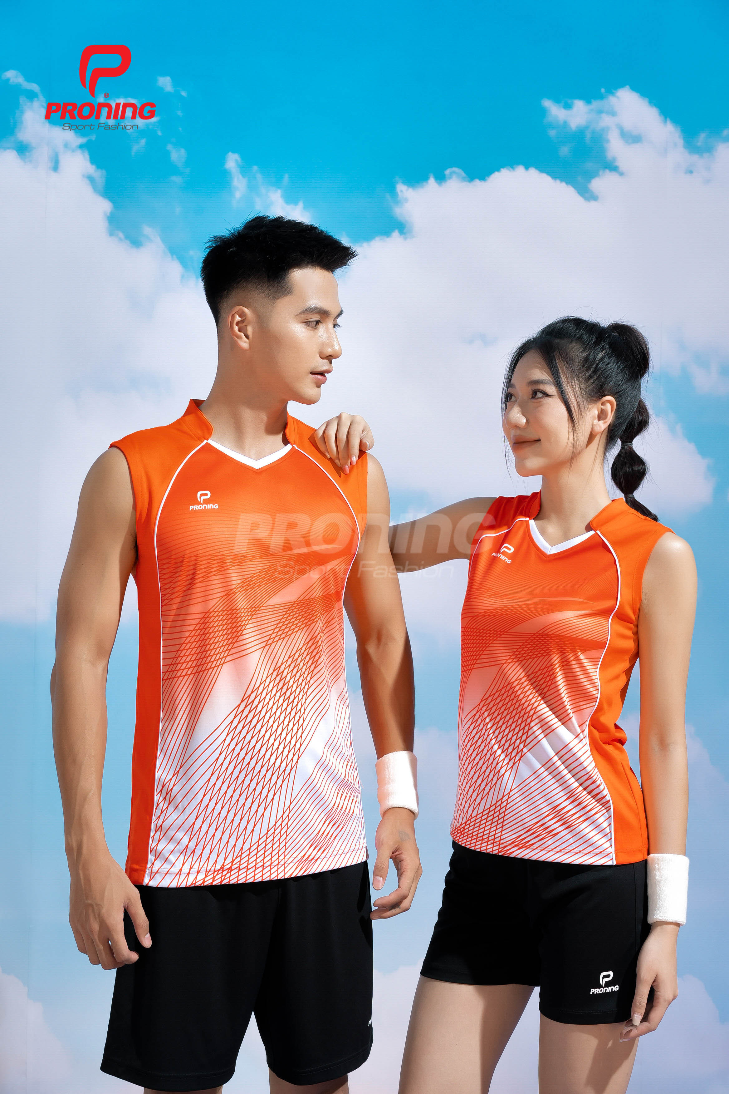 Bộ Thể Thao Nữ ACB-5159 Cam phối trắng
