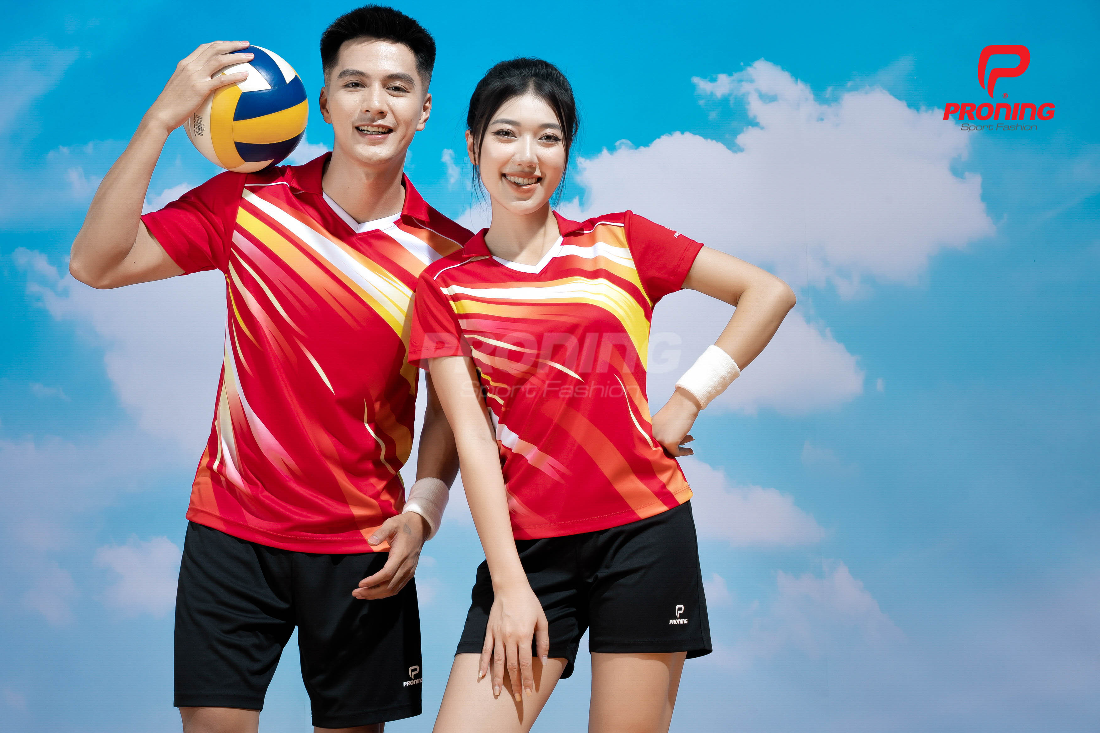 Bộ Thể Thao Nữ ACB-5161 Đỏ phối vàng