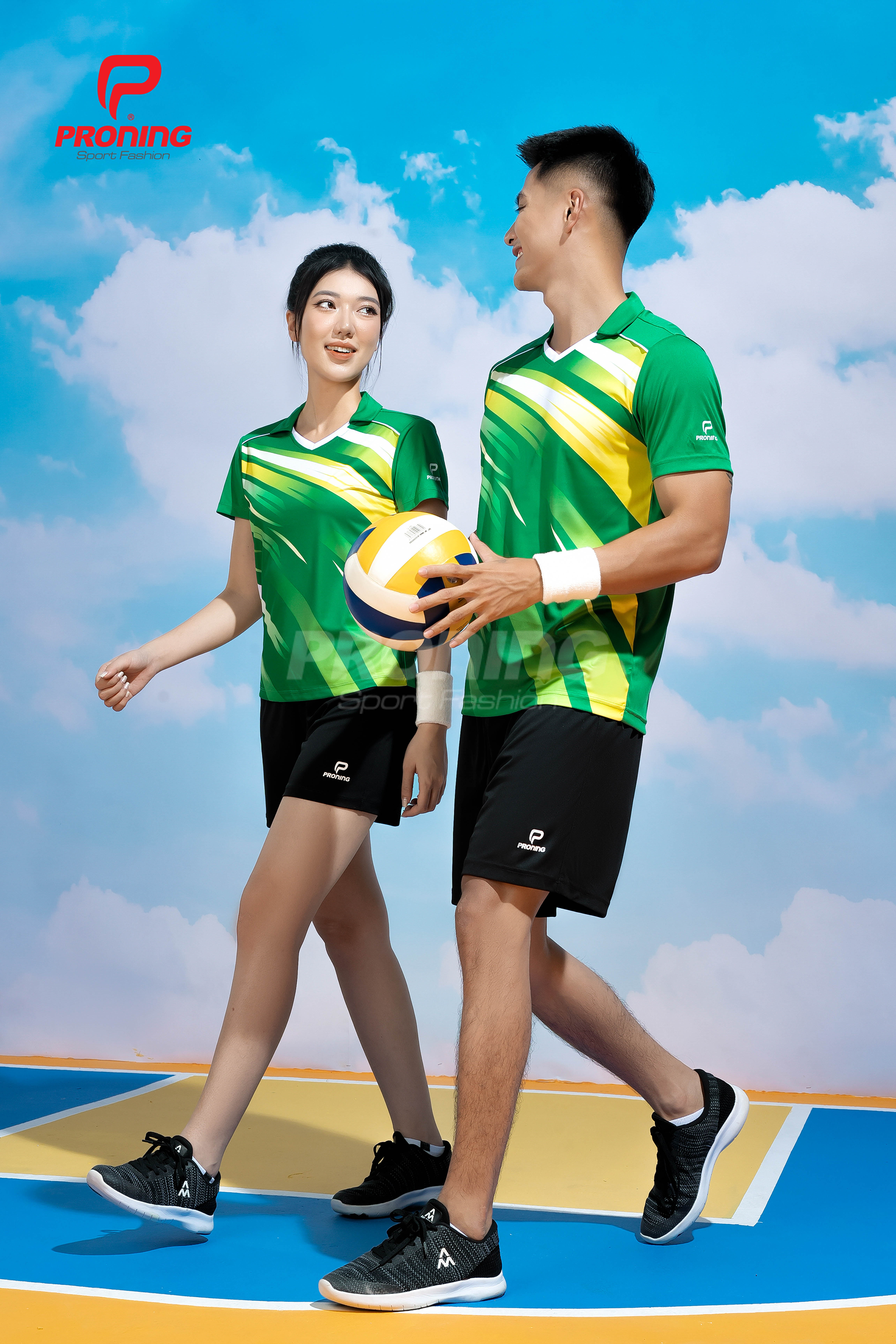 Bộ Thể Thao Nữ ACB-5161 Xanh lá phối vàng