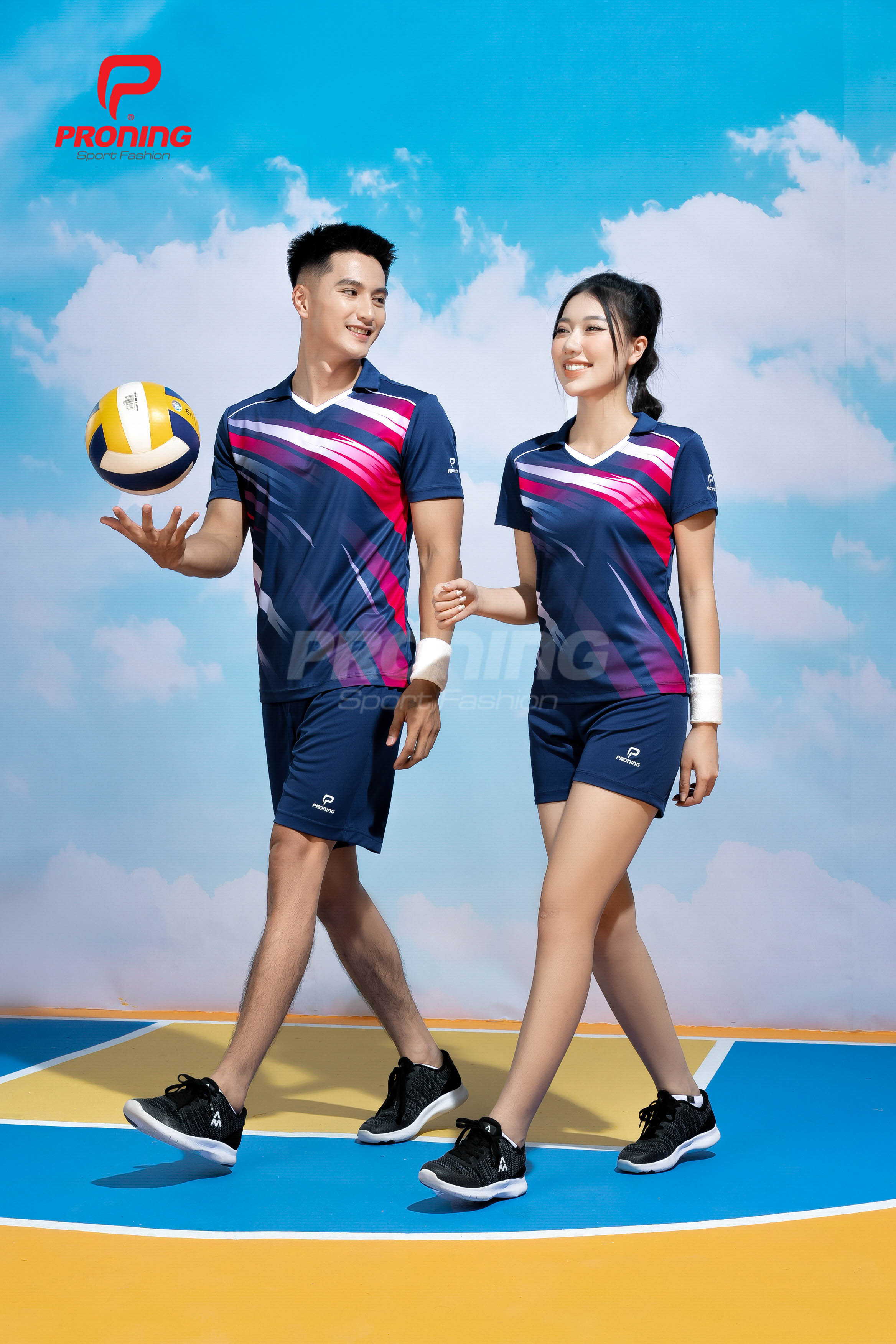 Bộ Thể Thao Nữ ACB-5161 Navy phối hồng